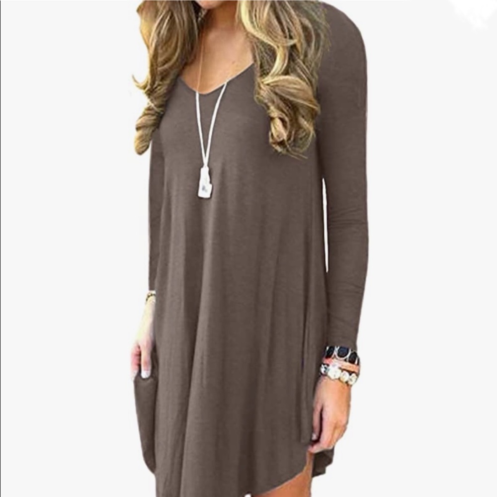 Women’s Casual Asymmetrical Hem Dress - Large